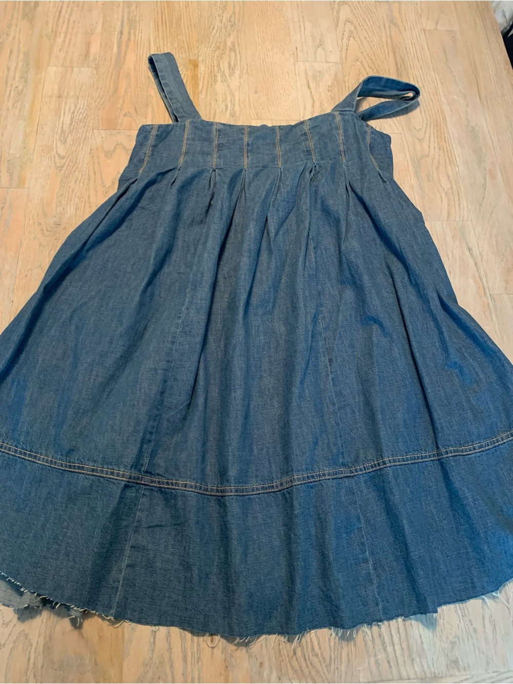 Free People Raw Hem Denim Sundress - Blue